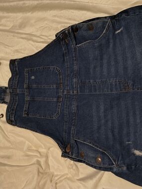 Dark Blue Denim Overall Shorts